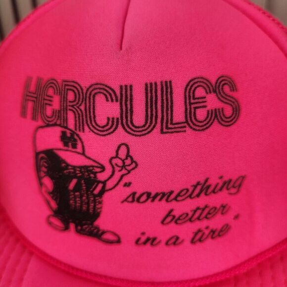 VTG Hercules Tires "Something better in a tire" Snapback Trucker Hat Cap Pink - Picture 3 of 11
